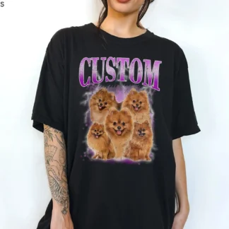 Vintage Pet Shirt Pet Photo + Name Custom Dog Shirt Personalized Shirt Custom T Shirts for Humans Cat Shirt 90's Tee