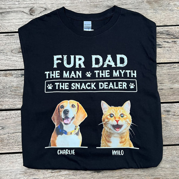 The Man The Myth The Snack Dealer Personalized Custom Photo Dog Cat Dad Shirt - Image 3