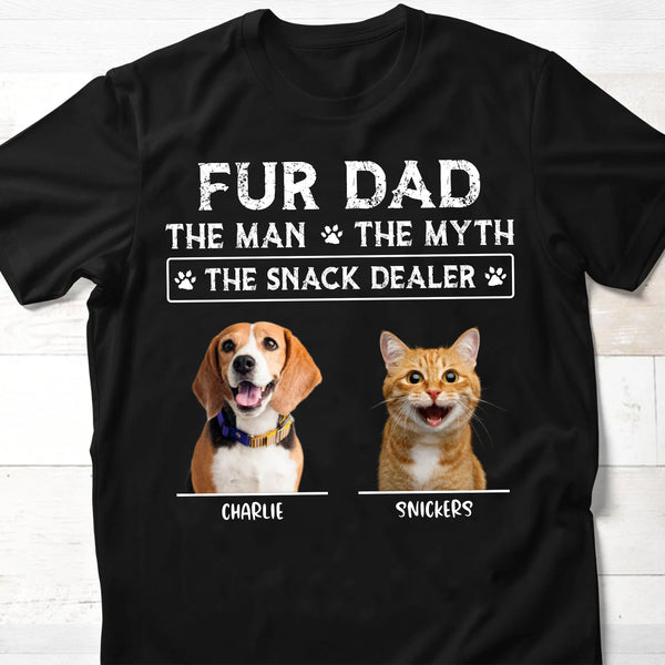 The Man The Myth The Snack Dealer Personalized Custom Photo Dog Cat Dad Shirt - Image 4